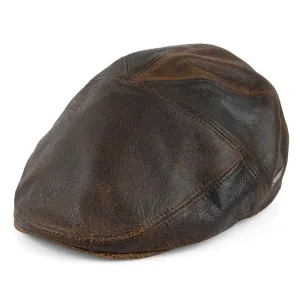 Bailey Hats Taxten Leather Flat Cap - Brown