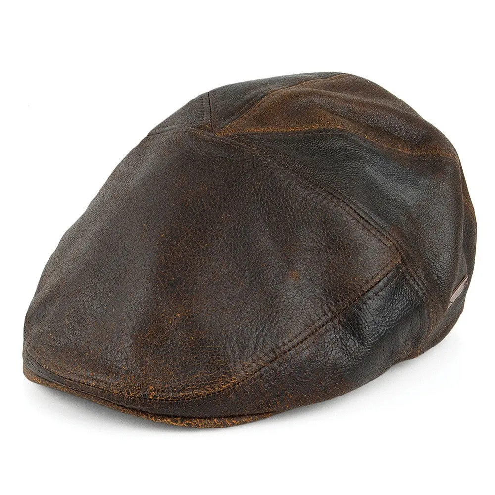 Bailey Hats Taxten Leather Flat Cap - Brown