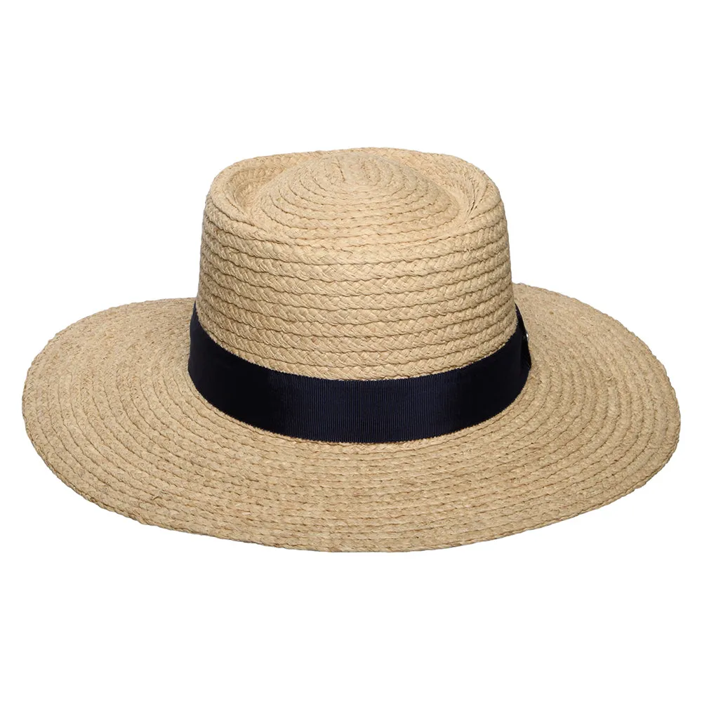 Barbour Hats Lily Straw Boater Hat - Natural-Navy