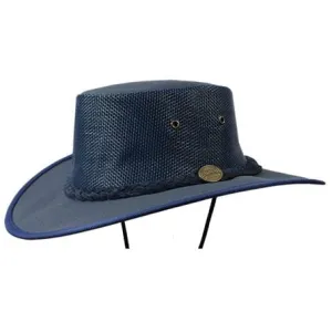 Barmah 1057NA Canvas Drover Airflow Hat - Navy