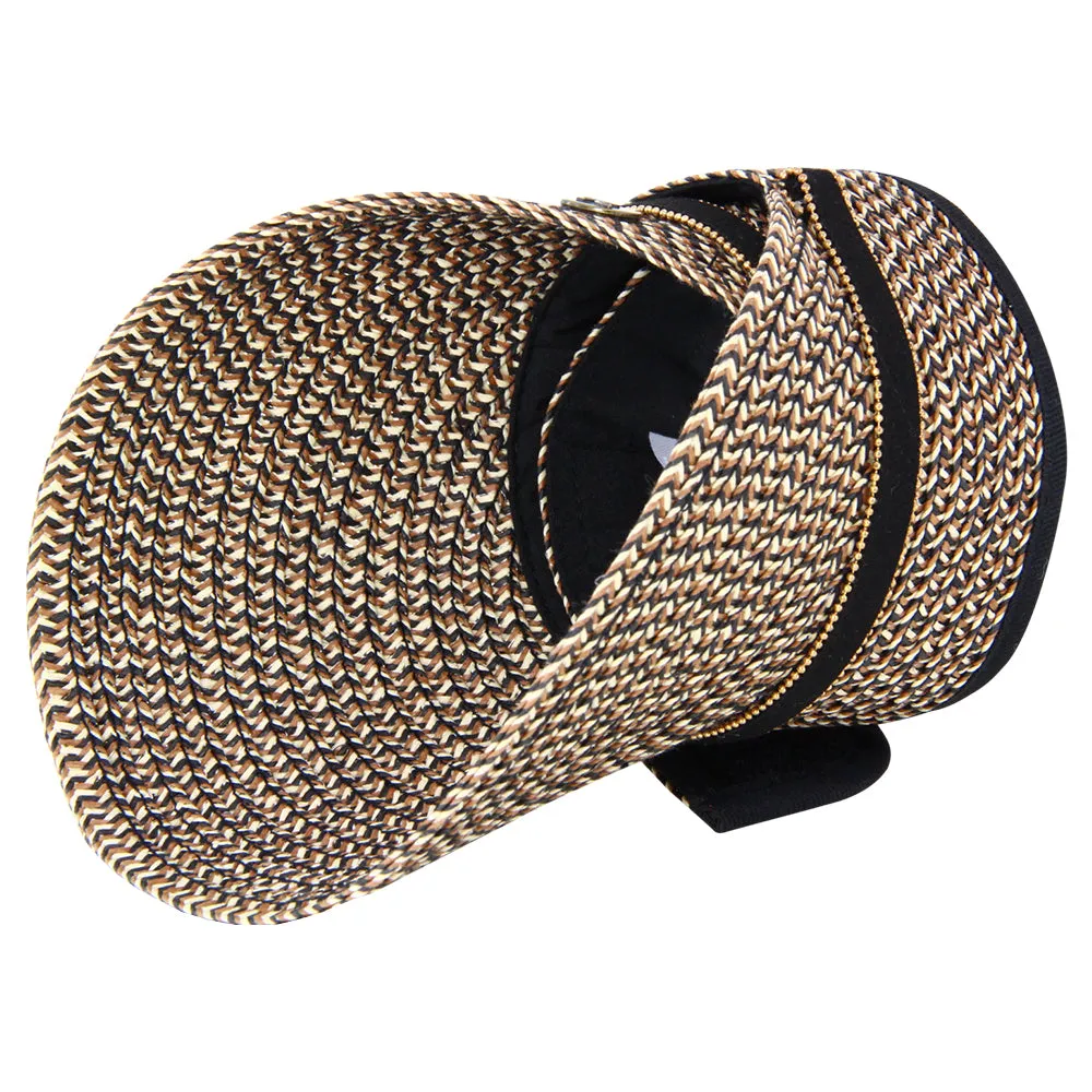 Before Dark Cosmopolitan Braided Visor - Black/Tan