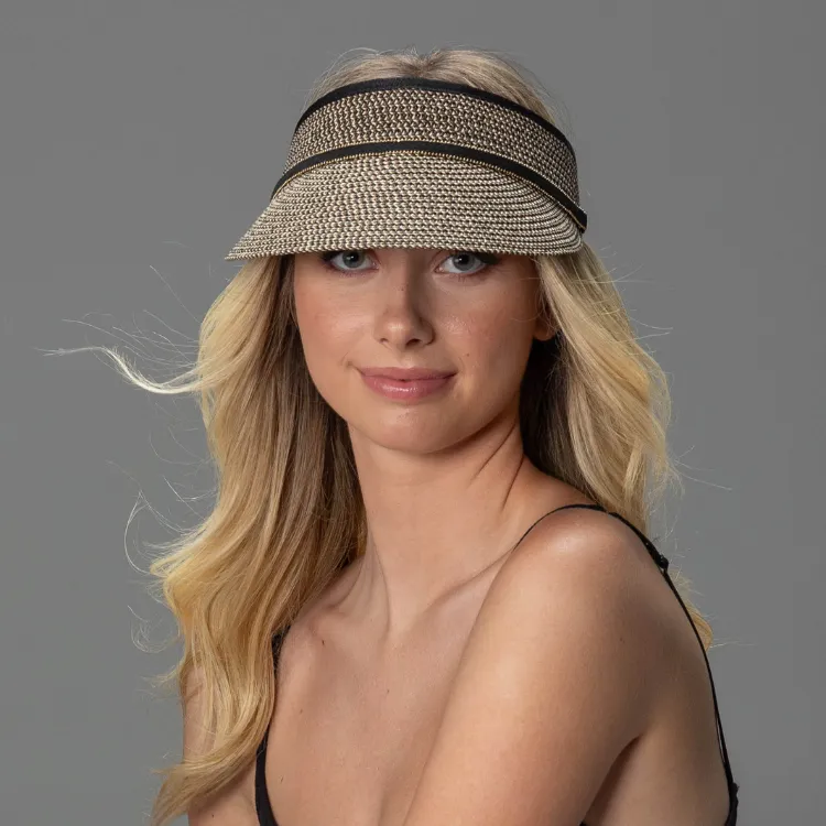 Before Dark Cosmopolitan Braided Visor - Black/Tan