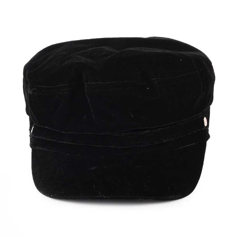 Betmar Hats Odile Velvet Fiddler Cap - Black