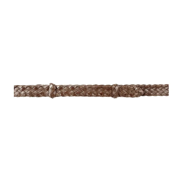 Hand Pleated Kangaroo Leather 6 Plait Hat Band - Brown