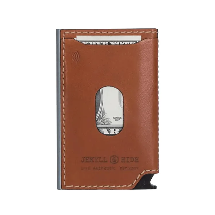 Jekyll & Hide Aluminium Card Slide Wallet - Tan