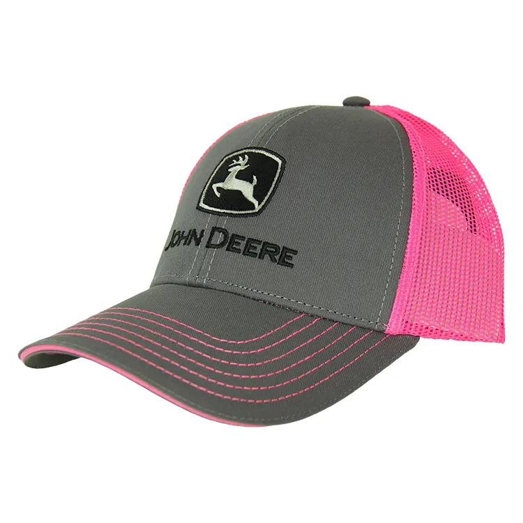 John Deere Neon Cap - Charcoal/Pink