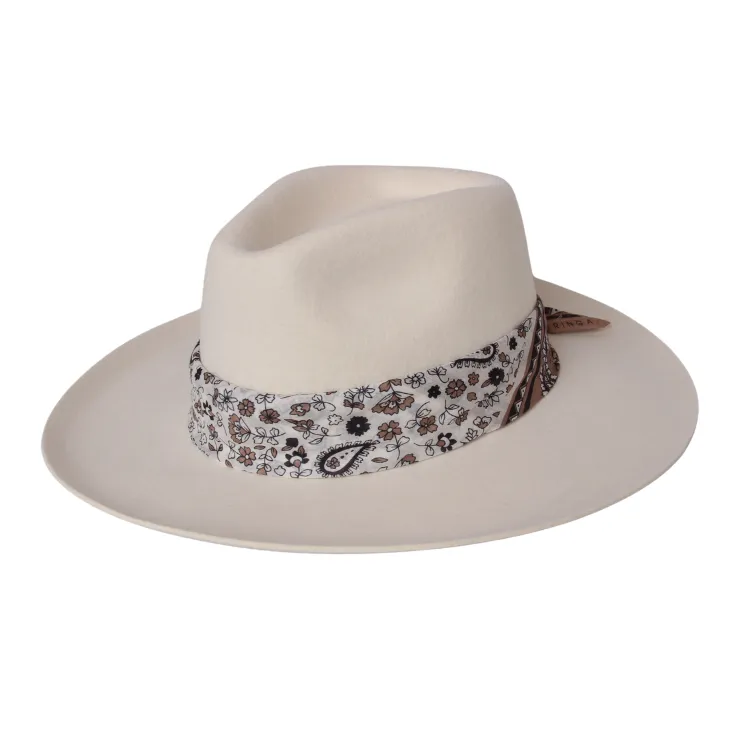 Kooringal Goulburn Wide Brim Fedora - White