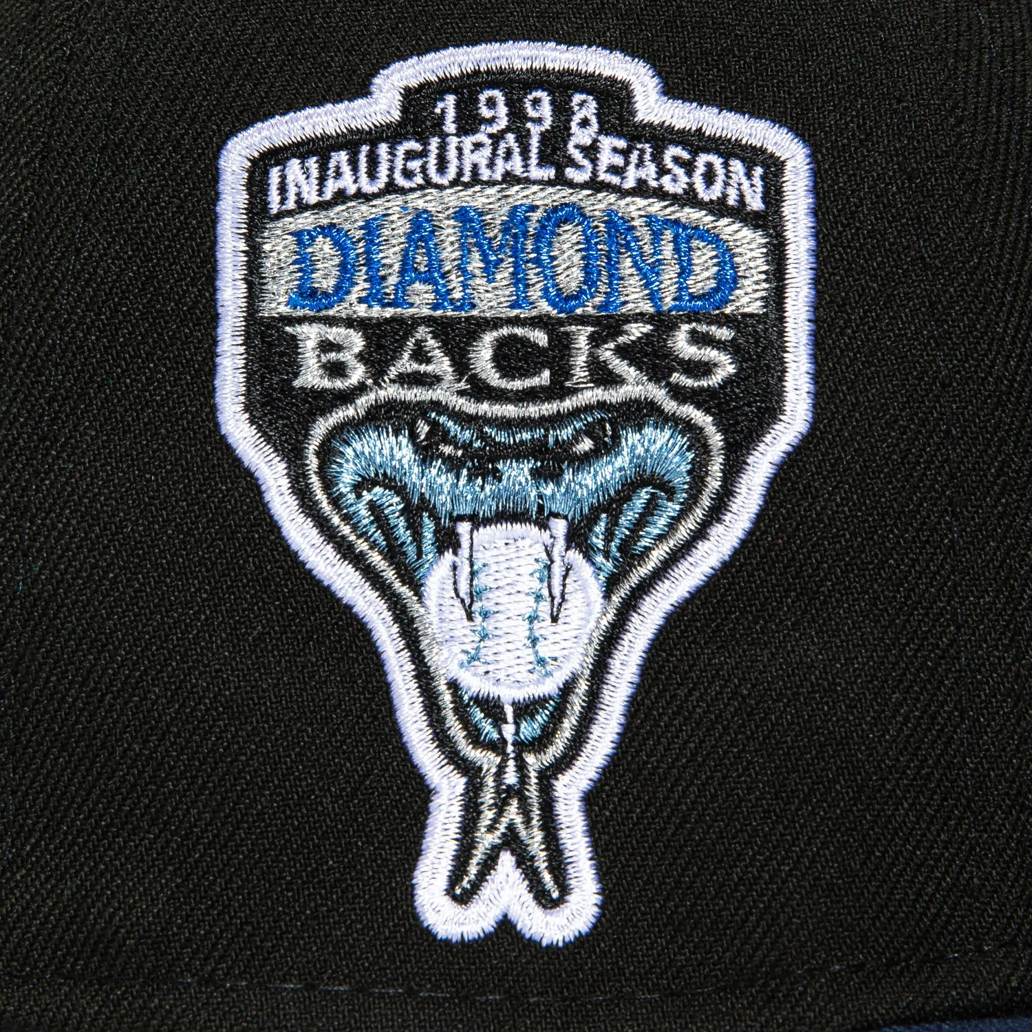 New Era 59Fifty Arizona Diamondbacks Inaugural Patch Upside Down Hat - Black. Navy. Light Blue