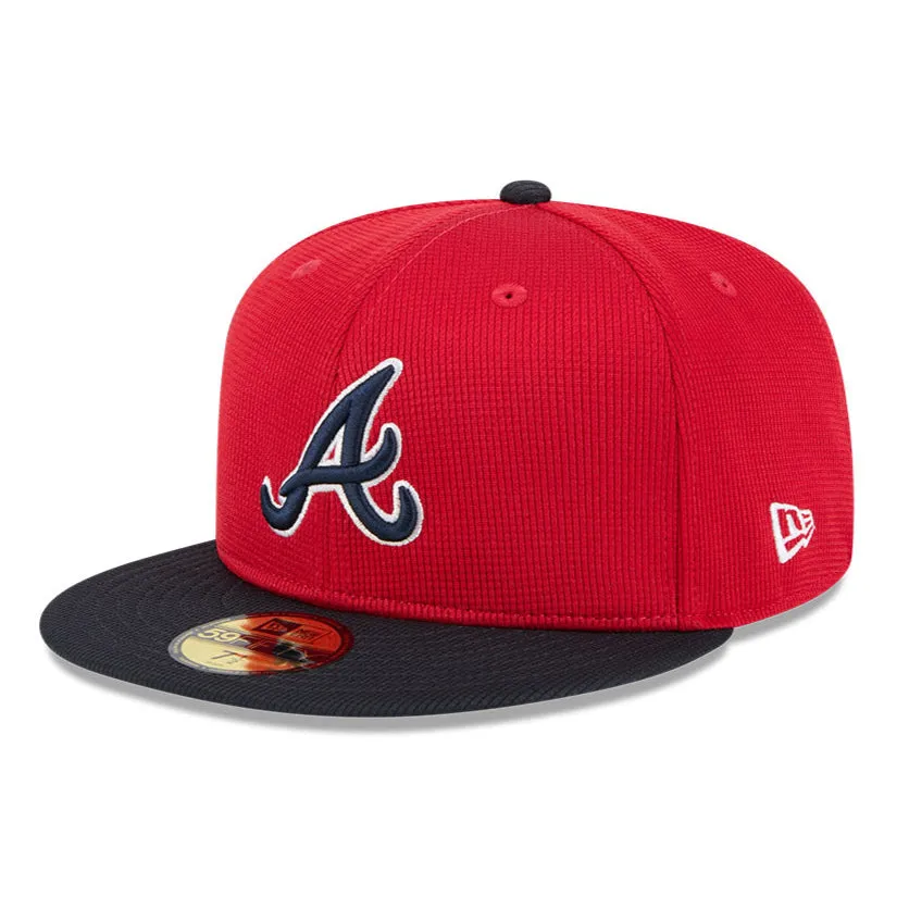 New Era 59Fifty Atlanta Braves 2025 Spring Training Patch Hat - Red. Navy