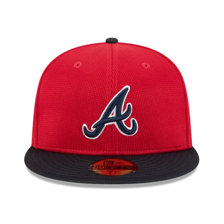 New Era 59Fifty Atlanta Braves 2025 Spring Training Patch Hat - Red. Navy