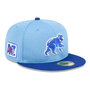 New Era 59Fifty Chicago Cubs 2025 Spring Training Patch Hat - Light Blue. Royal