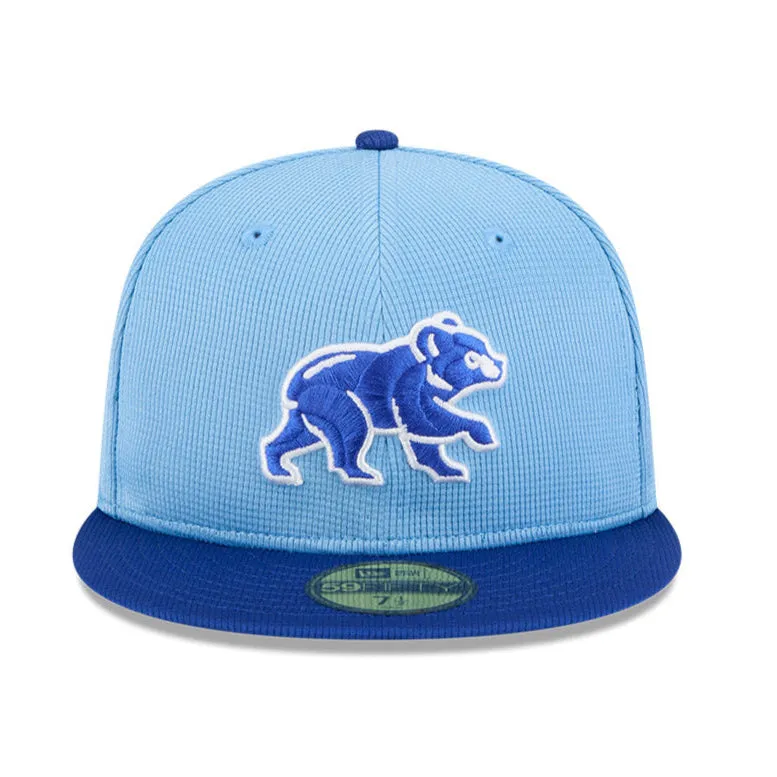 New Era 59Fifty Chicago Cubs 2025 Spring Training Patch Hat - Light Blue. Royal