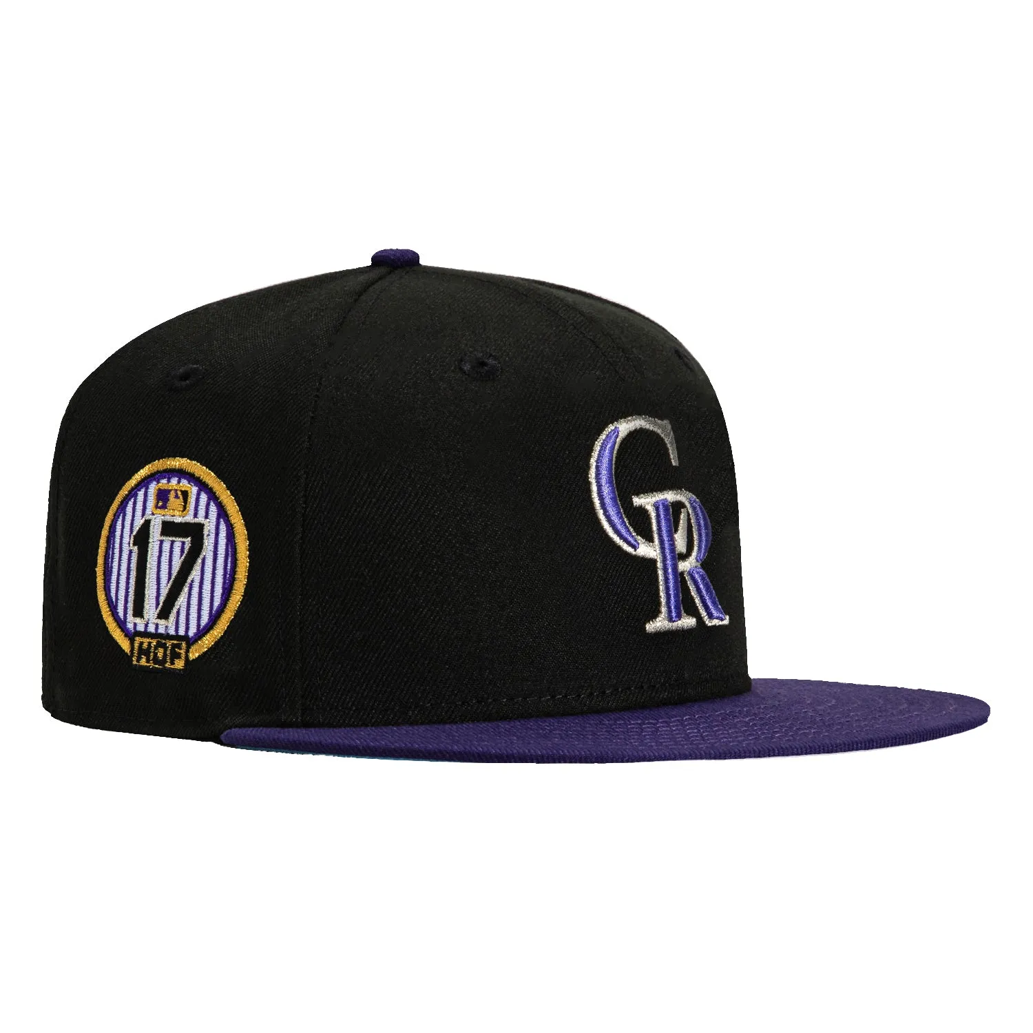 New Era 59Fifty Colorado Rockies 17 Todd Helton HOF Patch Hat - Black. Purple