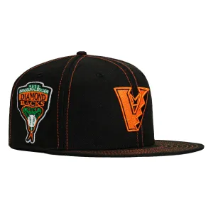 New Era 59Fifty Contrast Stitch Arizona Diamondbacks Inaugural Patch Upside Down Hat - Black. Light Orange