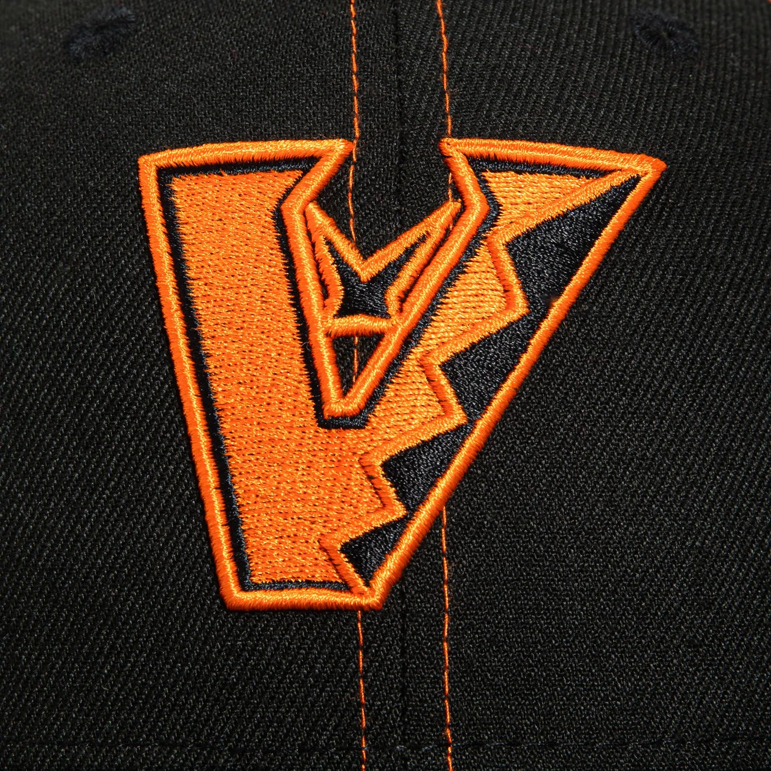 New Era 59Fifty Contrast Stitch Arizona Diamondbacks Inaugural Patch Upside Down Hat - Black. Light Orange