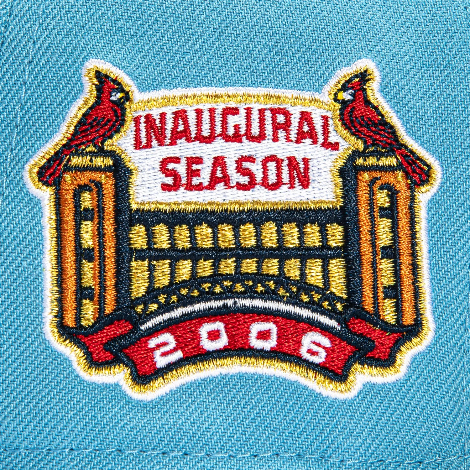 New Era 59Fifty Corduroy Script St Louis Cardinals Inaugural Patch Hat - Light Blue. Navy