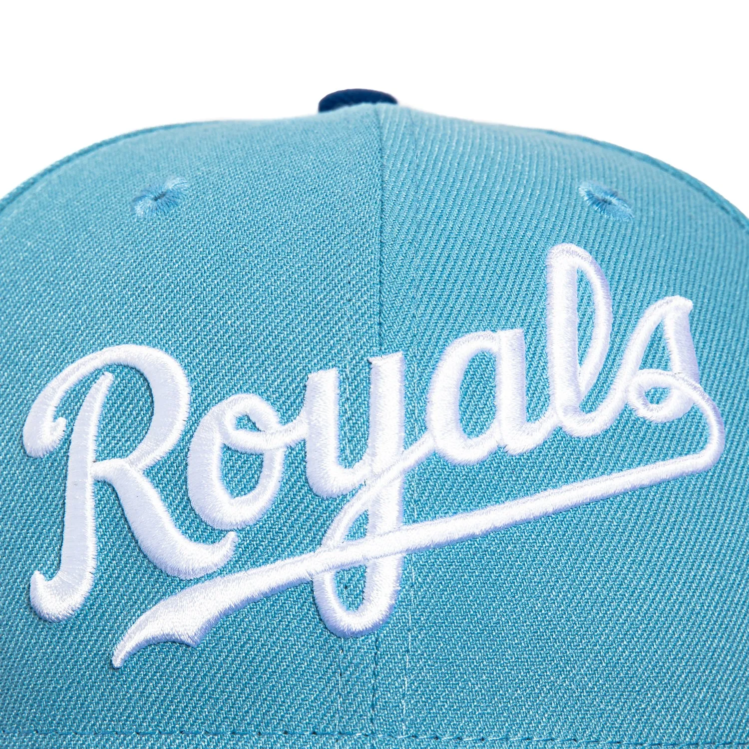 New Era 59Fifty Kansas City Royals 1989 All Star Game Patch Script Hat - Light Blue. Royal