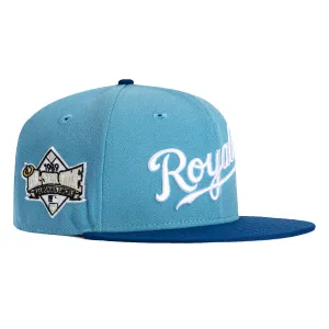 New Era 59Fifty Kansas City Royals 1989 All Star Game Patch Script Hat - Light Blue. Royal