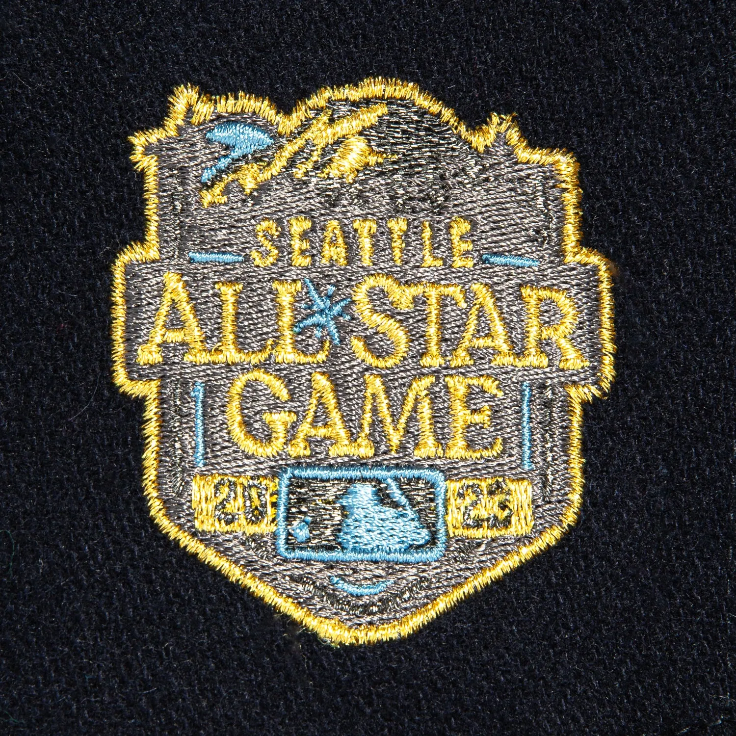 New Era 59Fifty Melton Seattle Mariners 2023 All Star Game Patch Logo Hat - Navy. Green