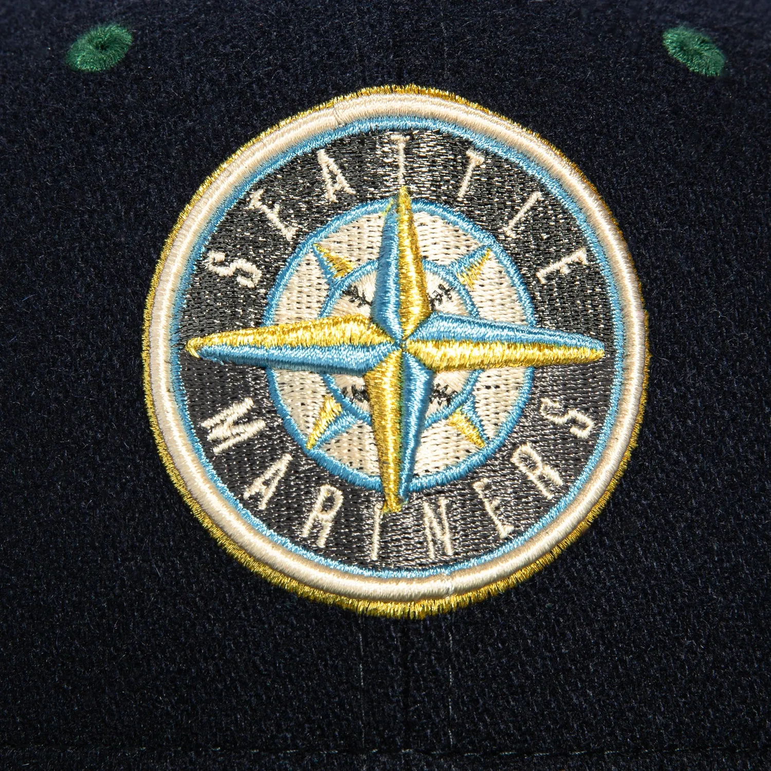 New Era 59Fifty Melton Seattle Mariners 2023 All Star Game Patch Logo Hat - Navy. Green