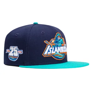 New Era 59Fifty New York Islanders 25th Anniversary Patch Hat - Light Navy. Teal
