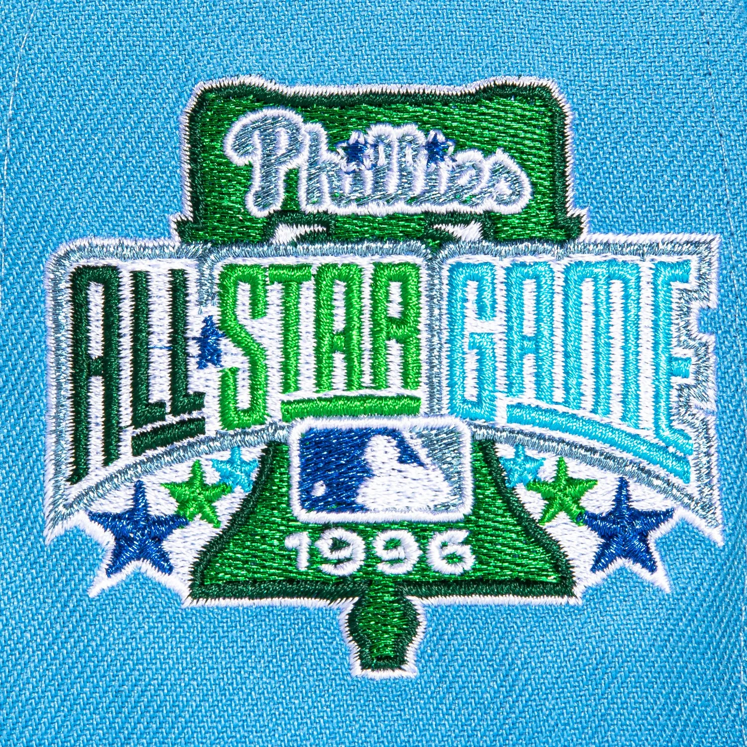 New Era 59Fifty Philadelphia Phillies 1996 All Star Game Patch Alternate Hat - Light Blue. Green