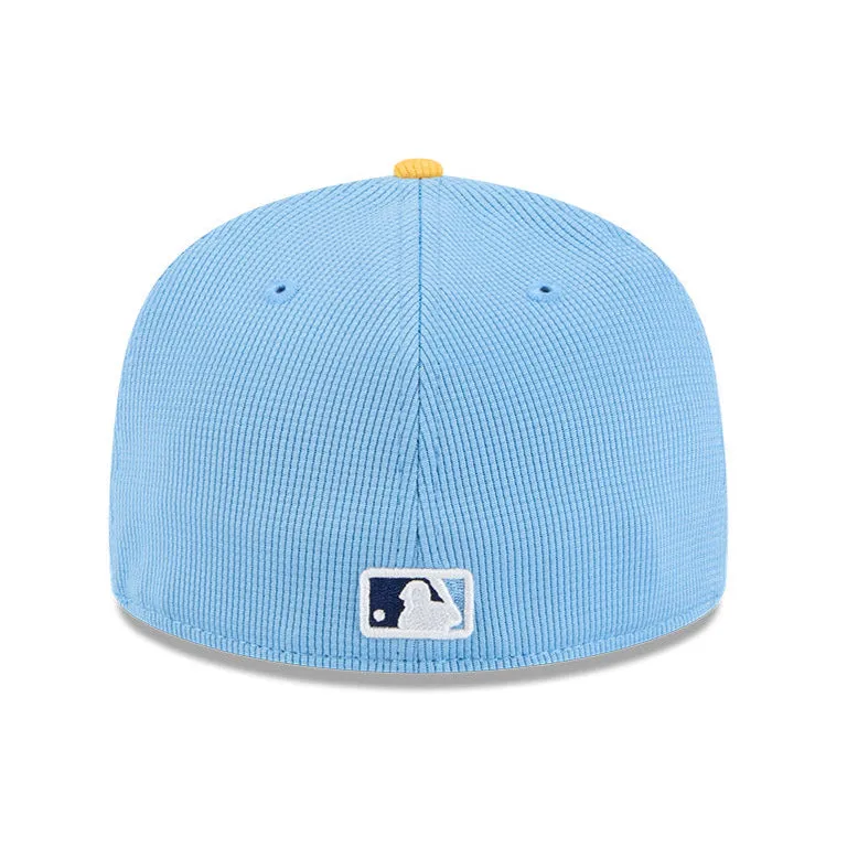 New Era 59Fifty Tampa Bay Rays 2025 Spring Training Patch Hat - Light Blue. Gold