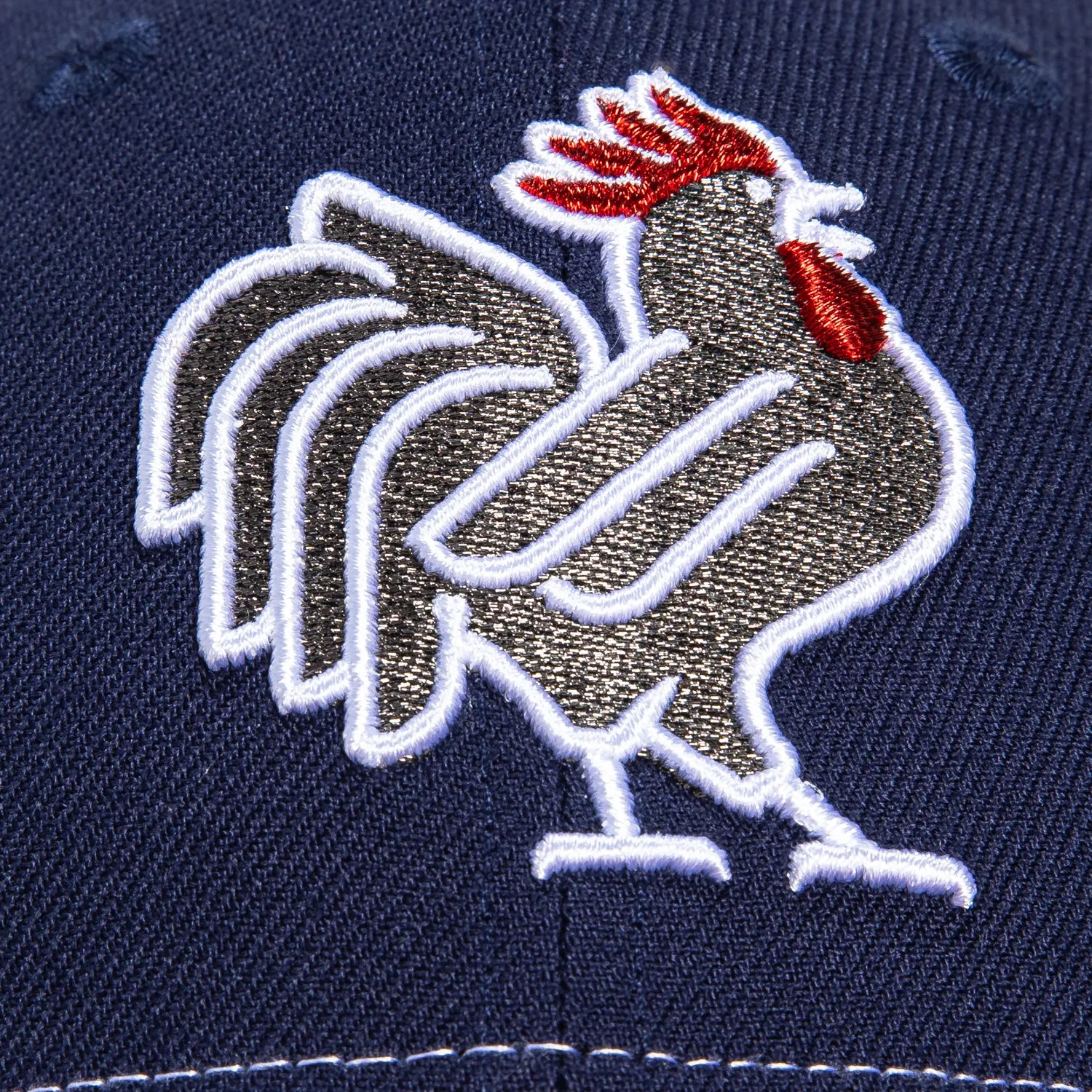 New Era 9Forty A-Frame Port City Roosters Northwest Arkansas Naturals Patch Snapback Trucker Hat - Light Navy. Cardinal