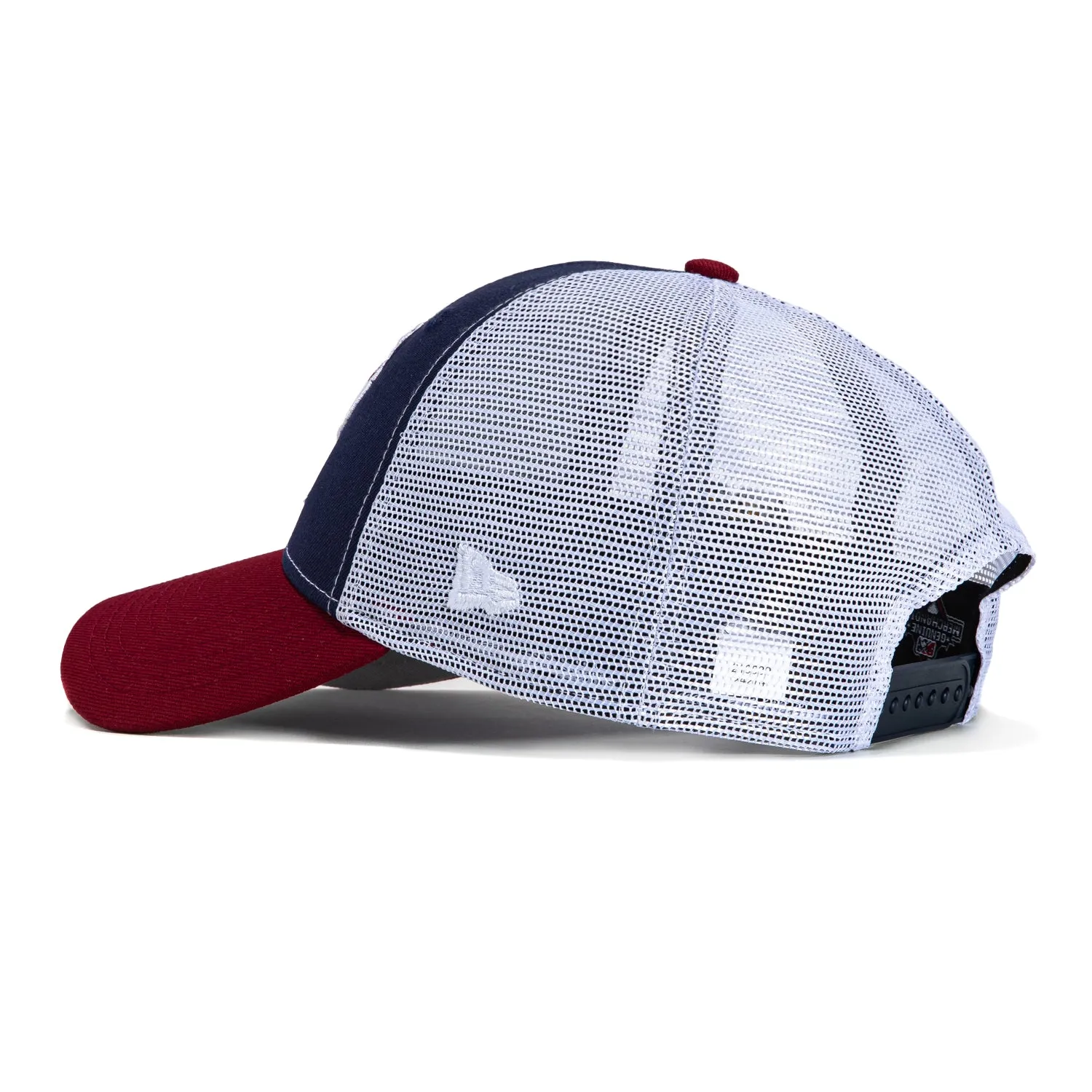 New Era 9Forty A-Frame Port City Roosters Northwest Arkansas Naturals Patch Snapback Trucker Hat - Light Navy. Cardinal