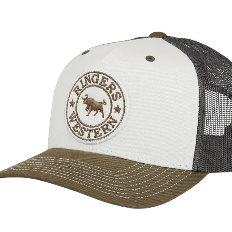Ringers Western Signature Bull Trucker - Army/Off White