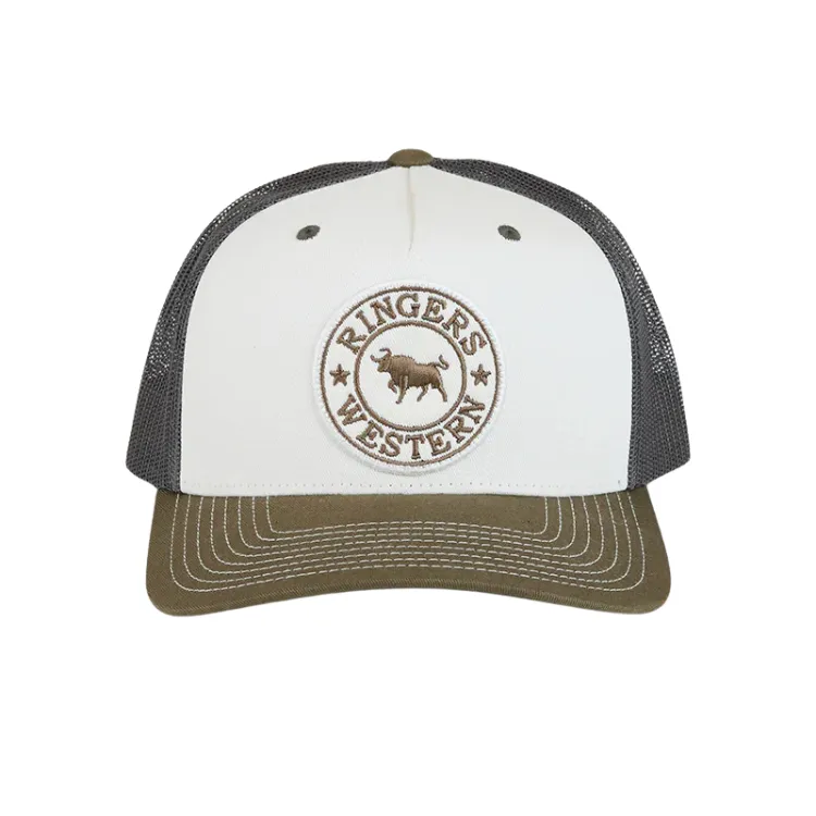 Ringers Western Signature Bull Trucker - Army/Off White