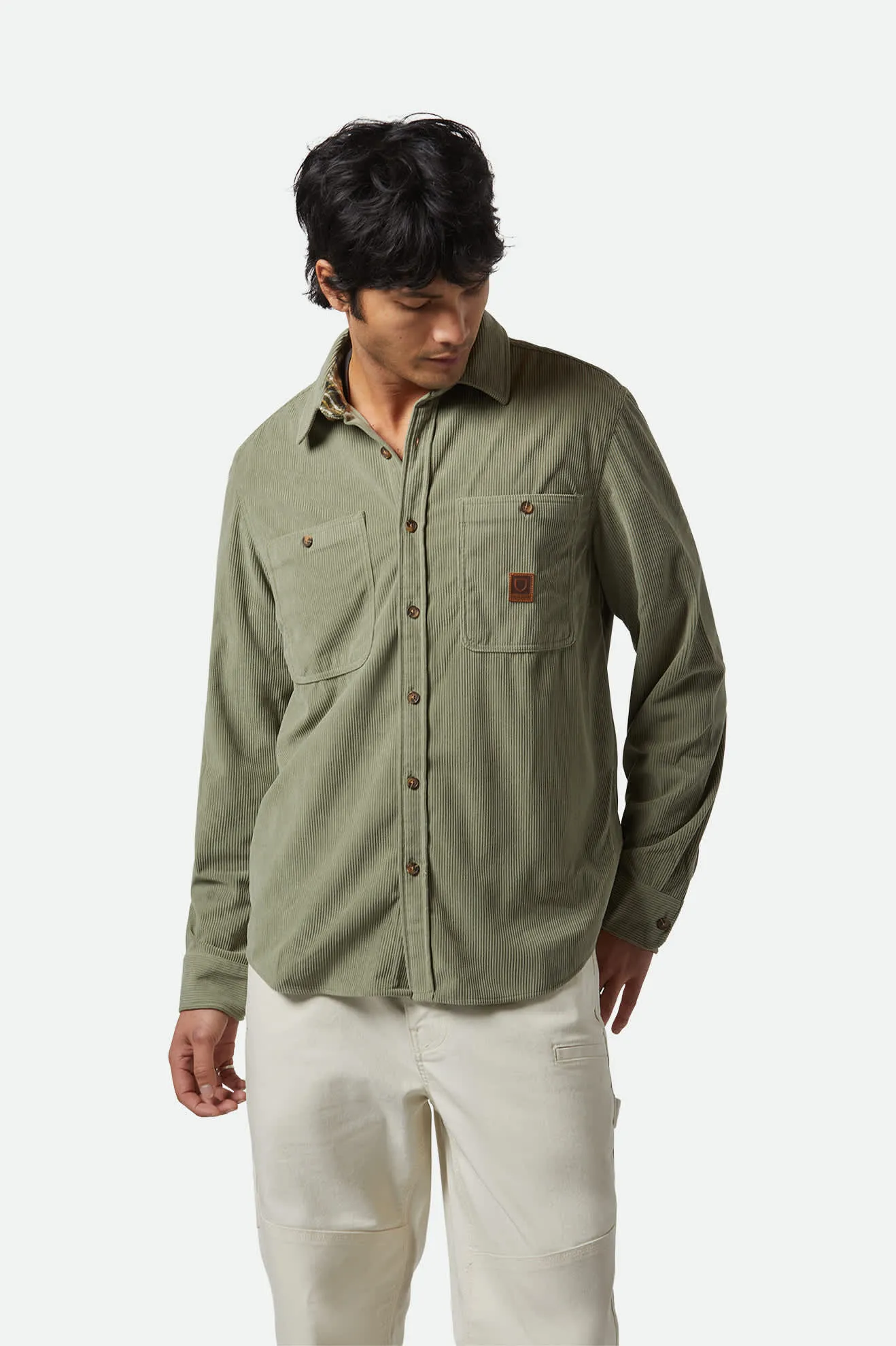 The Field Corduroy L/S Overshirt - Military Olive