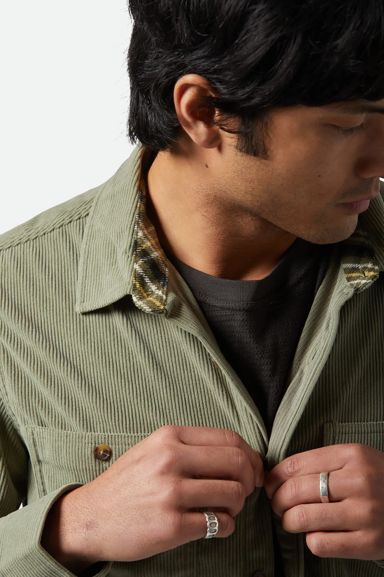The Field Corduroy L/S Overshirt - Military Olive