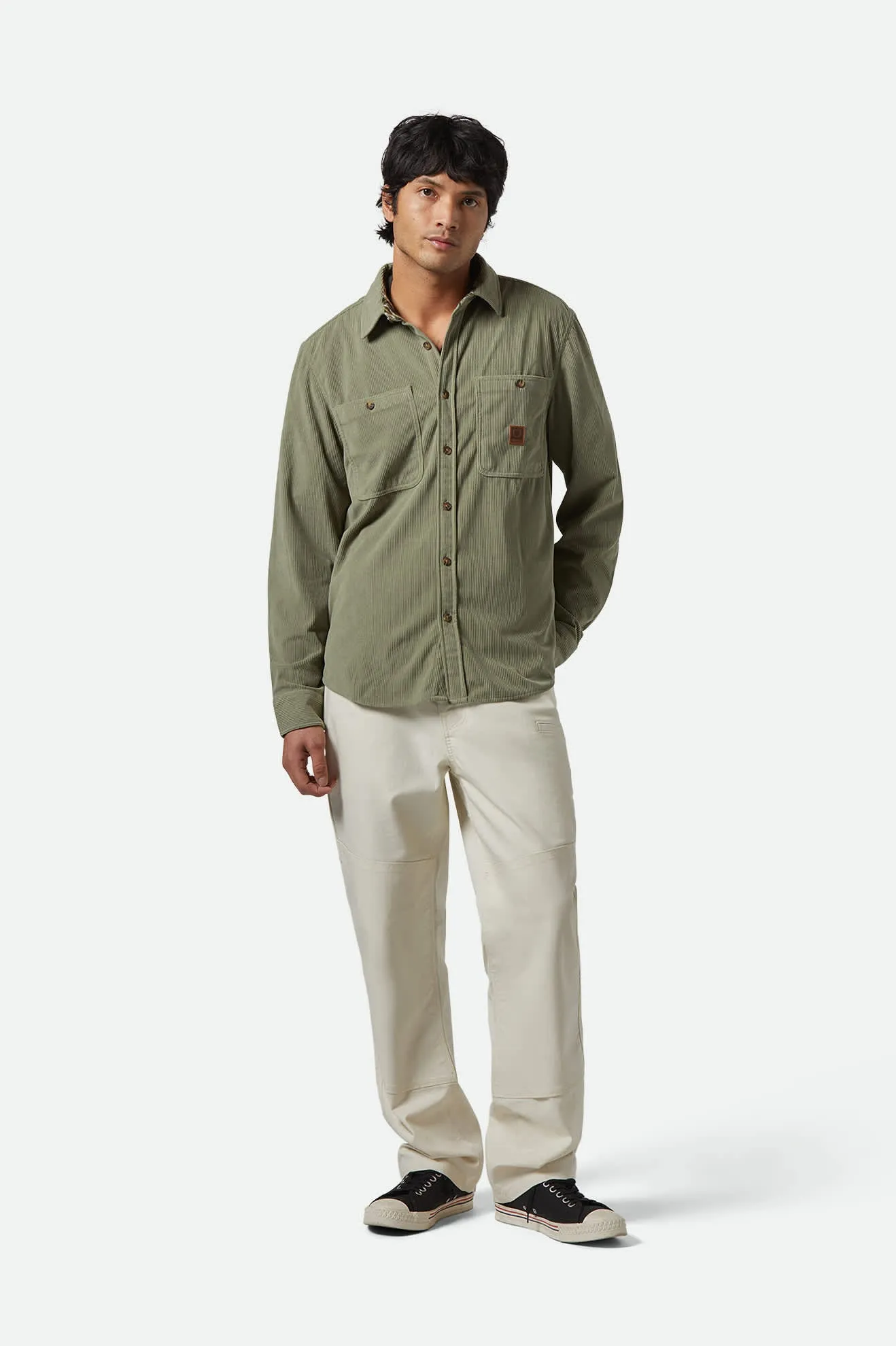 The Field Corduroy L/S Overshirt - Military Olive